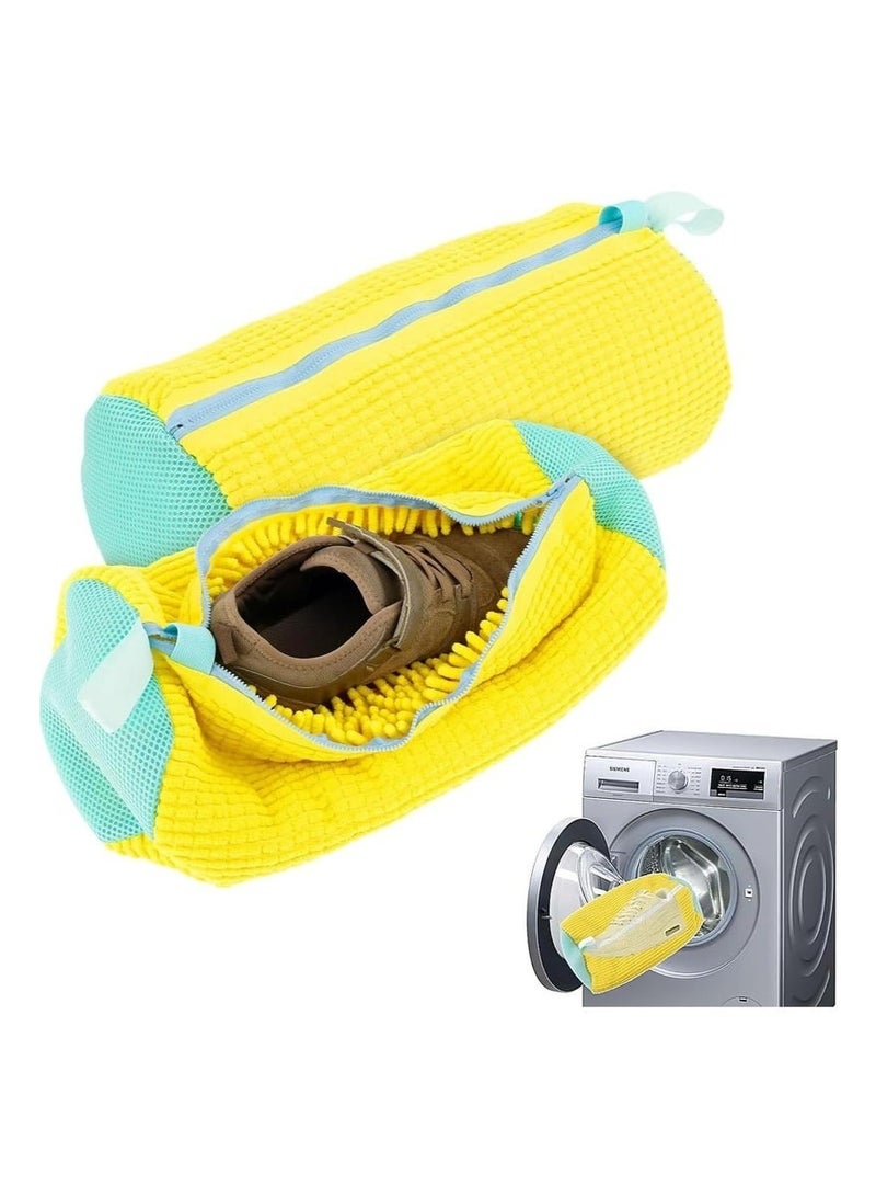 FALMER Reusable Mesh Shoe Laundry Bag with Zipper, Multi-Layer Protects Sneakers, Clog, and Mesh Shoes, Machine Washable, Yellow - Image 1